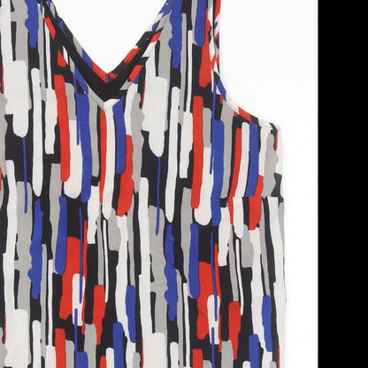 Matalan Womens Multicoloured Geometric Polyester Tunic Tank Size 14 V-Neck
