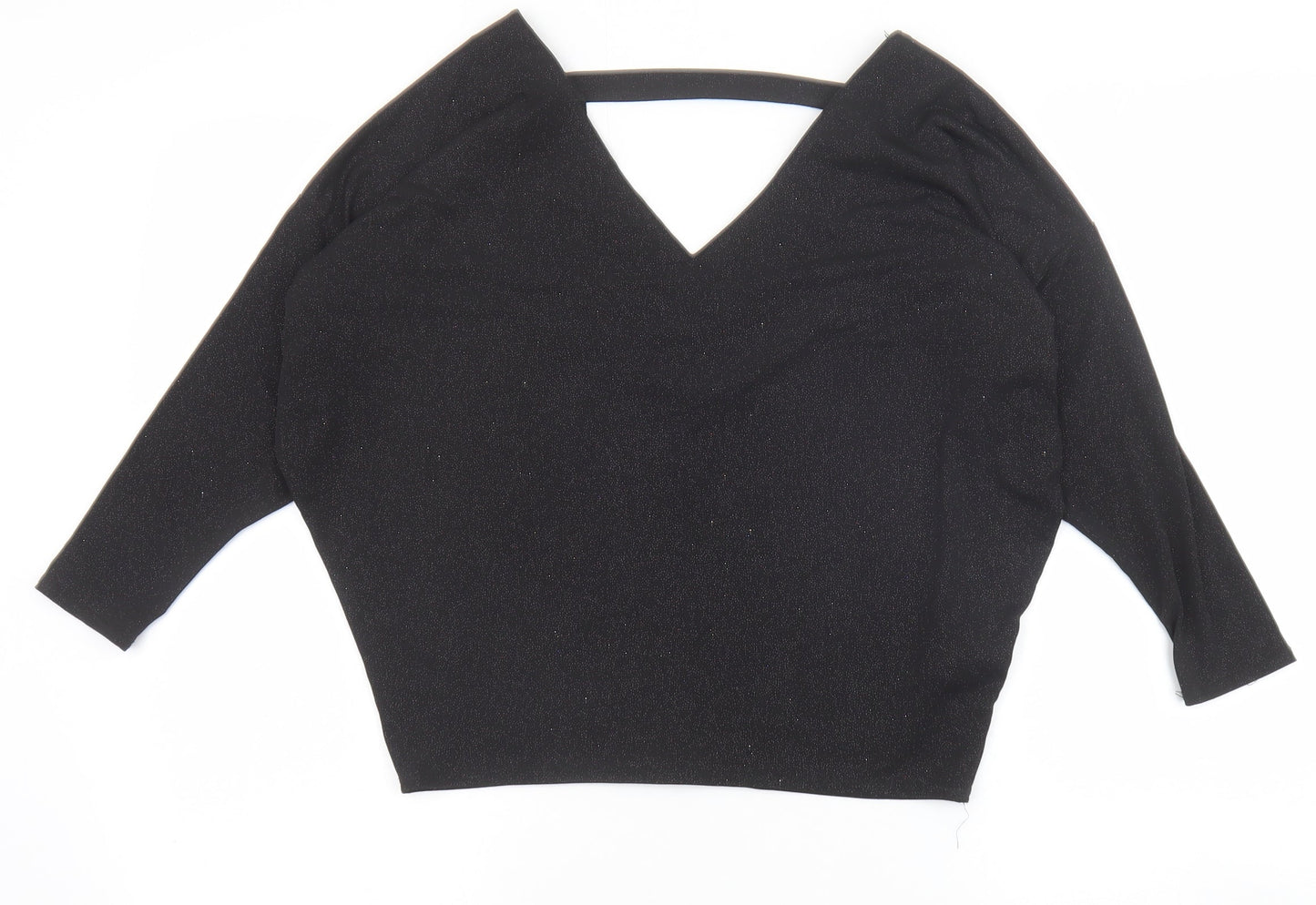 Womens UK Size 6 Dorothy Perkins Black Basic Blouse