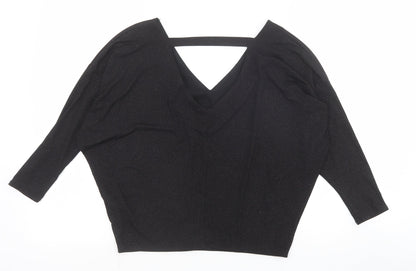 Womens UK Size 6 Dorothy Perkins Black Basic Blouse