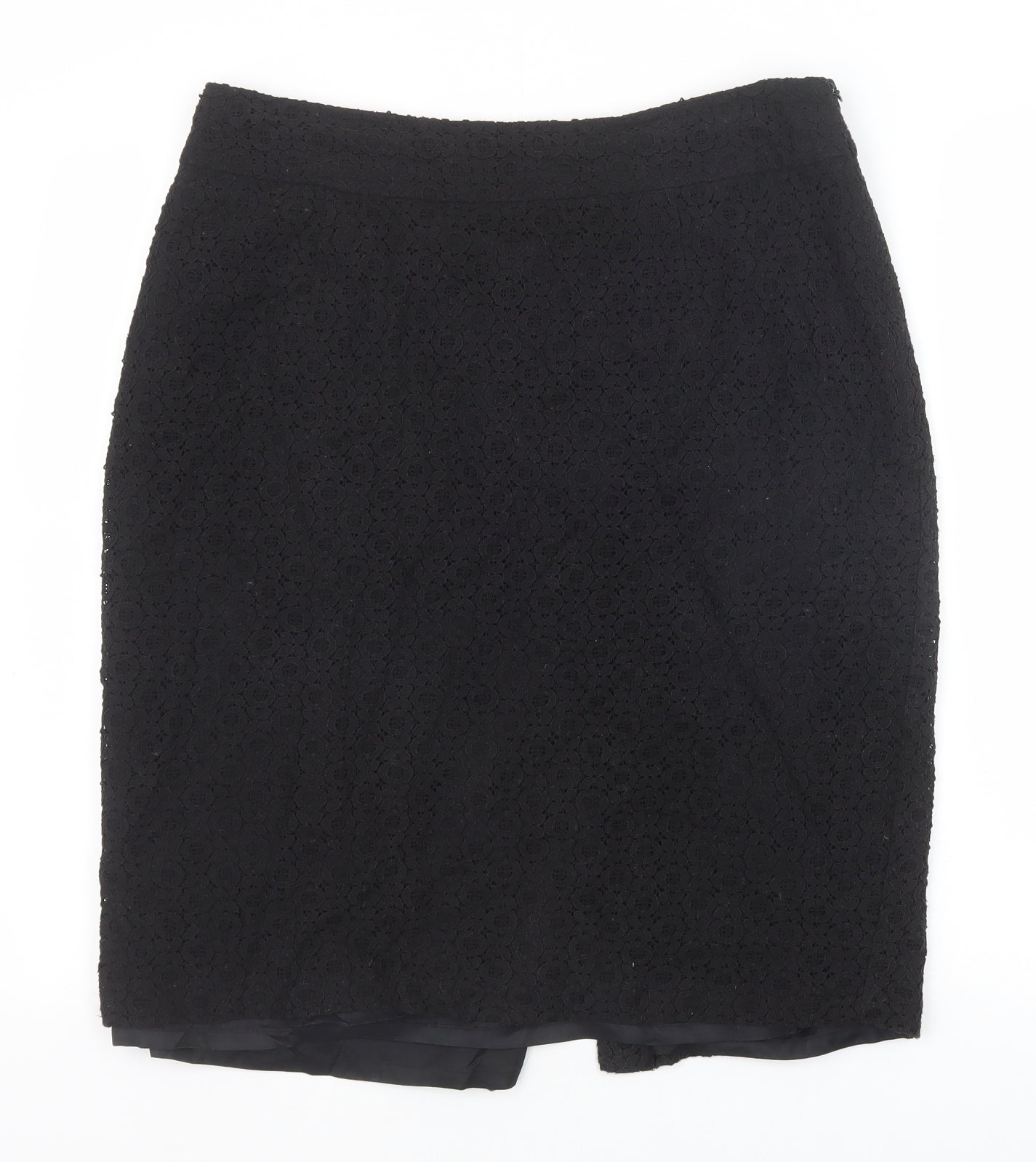 Monsoon Womens Black Geometric Cotton Mini Skirt Size 14 Zip