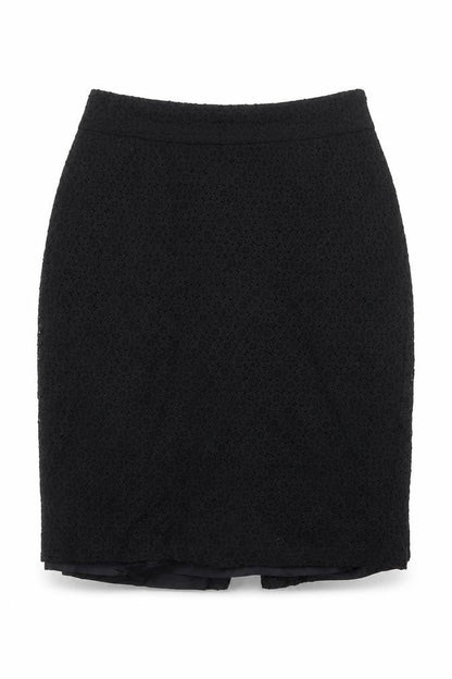 Monsoon Womens Black Geometric Cotton Mini Skirt Size 14 Zip