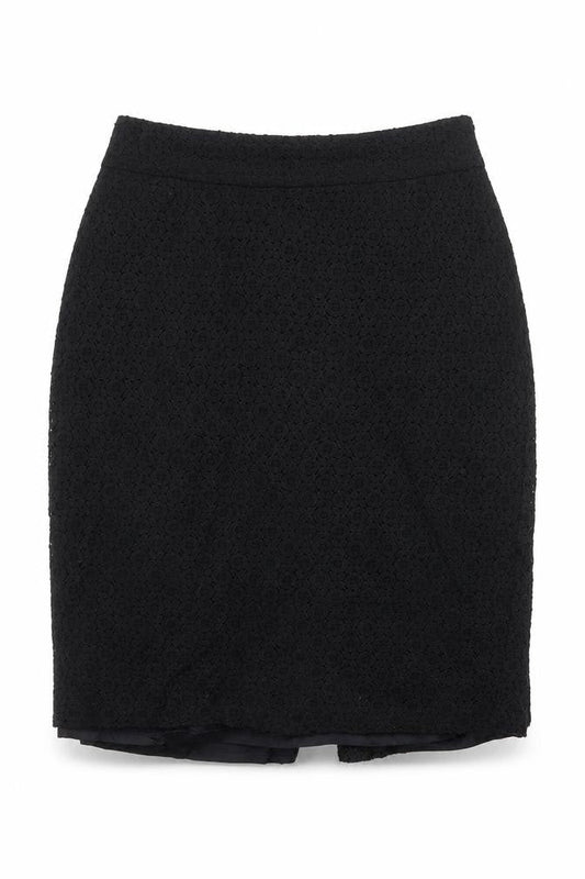 Monsoon Womens Black Geometric Cotton Mini Skirt Size 14 Zip