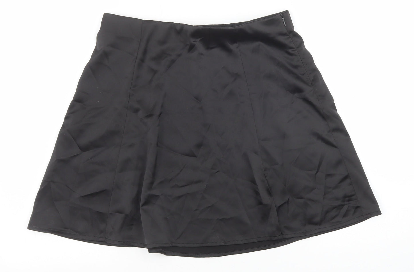 Ardene Contemporary Wear Womens Black Polyester A-Line Skirt Size M Zip