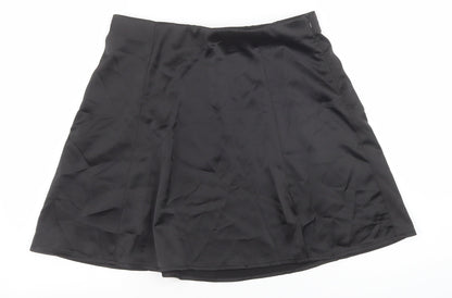 Ardene Contemporary Wear Womens Black Polyester A-Line Skirt Size M Zip