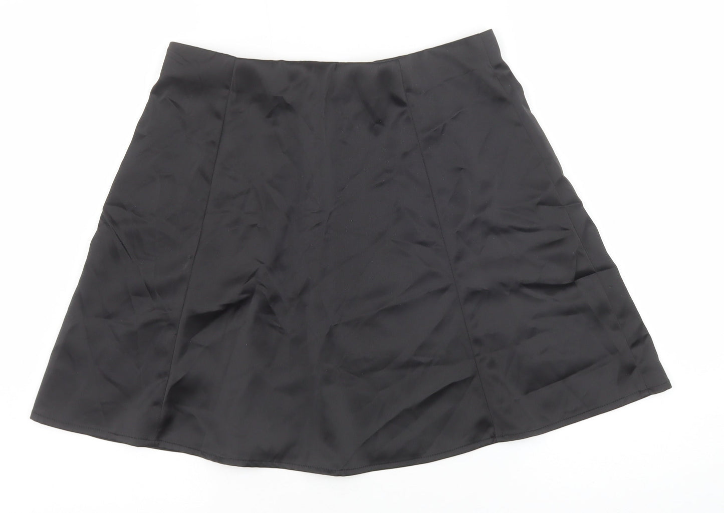 Ardene Contemporary Wear Womens Black Polyester A-Line Skirt Size M Zip