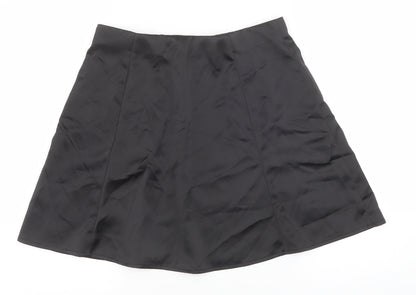 Ardene Contemporary Wear Womens Black Polyester A-Line Skirt Size M Zip