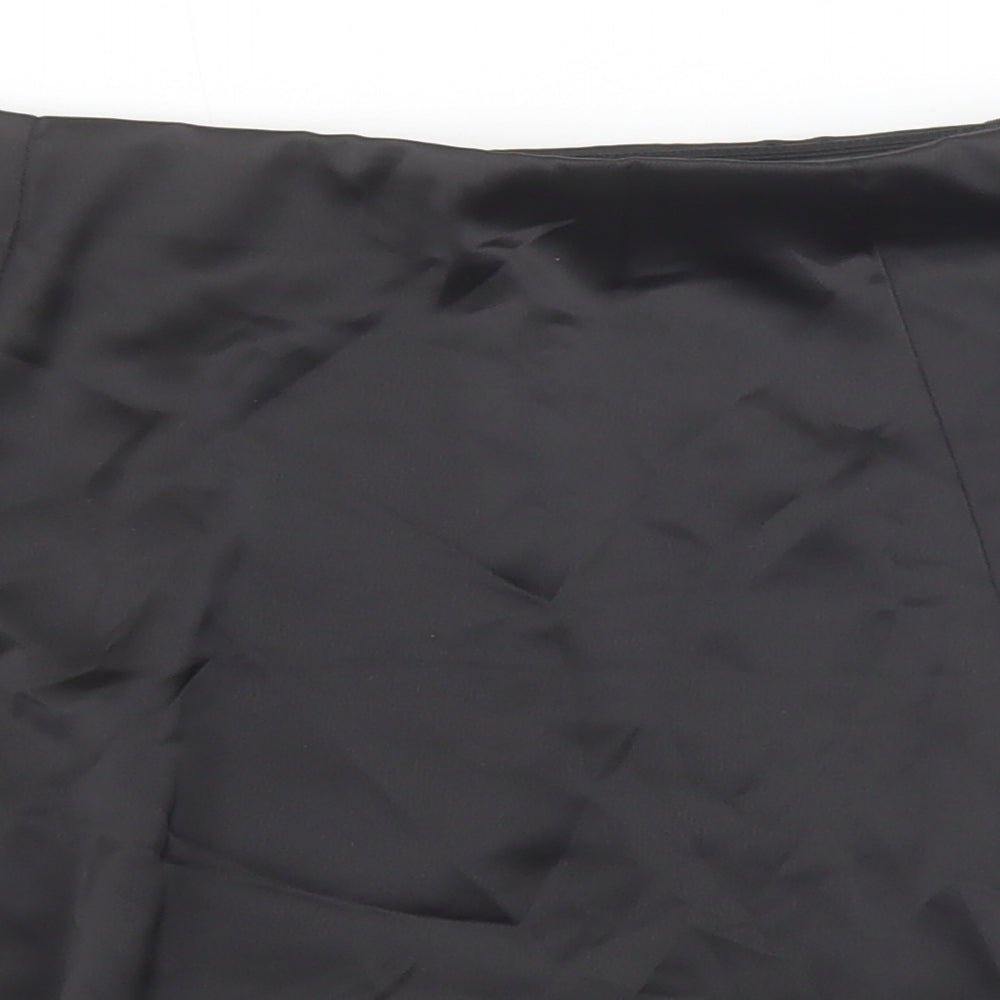 Ardene Contemporary Wear Womens Black Polyester A-Line Skirt Size M Zip