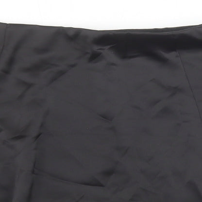 Ardene Contemporary Wear Womens Black Polyester A-Line Skirt Size M Zip