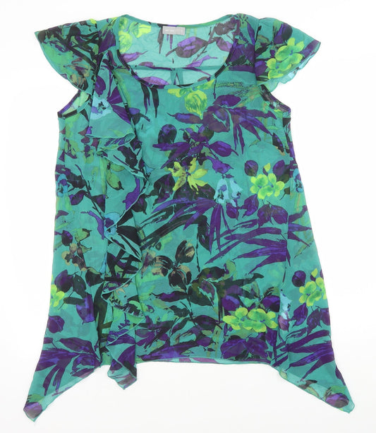 Womens UK Size 12 Marks and Spencer Green Tunic Blouse