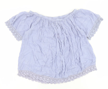 Womens UK Size 8 Select Blue Basic Blouse