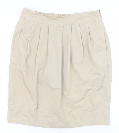 John Lewis Womens Beige Cotton Tulip Skirt Size 12 Zip