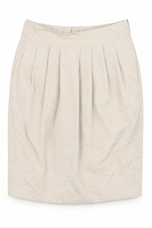 John Lewis Womens Beige Cotton Tulip Skirt Size 12 Zip