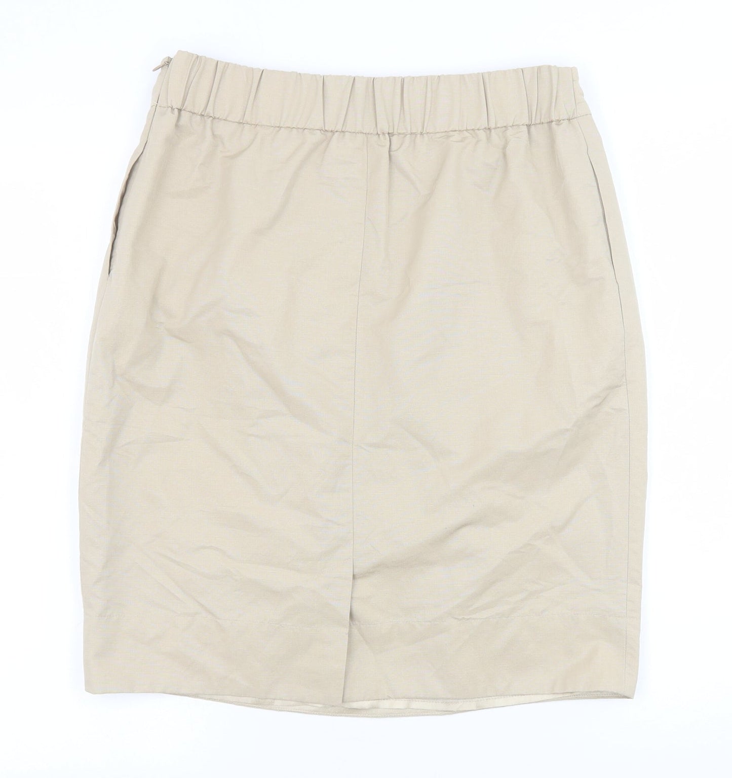 John Lewis Womens Beige Cotton Tulip Skirt Size 12 Zip