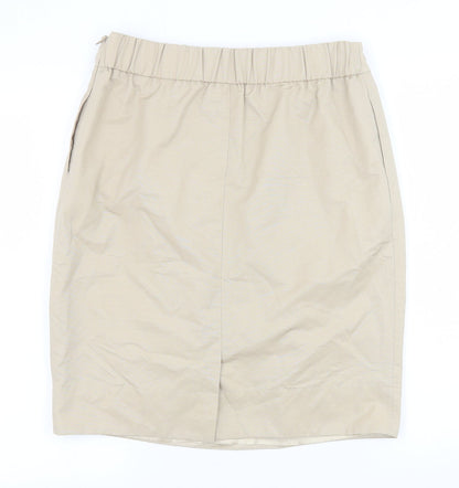 John Lewis Womens Beige Cotton Tulip Skirt Size 12 Zip