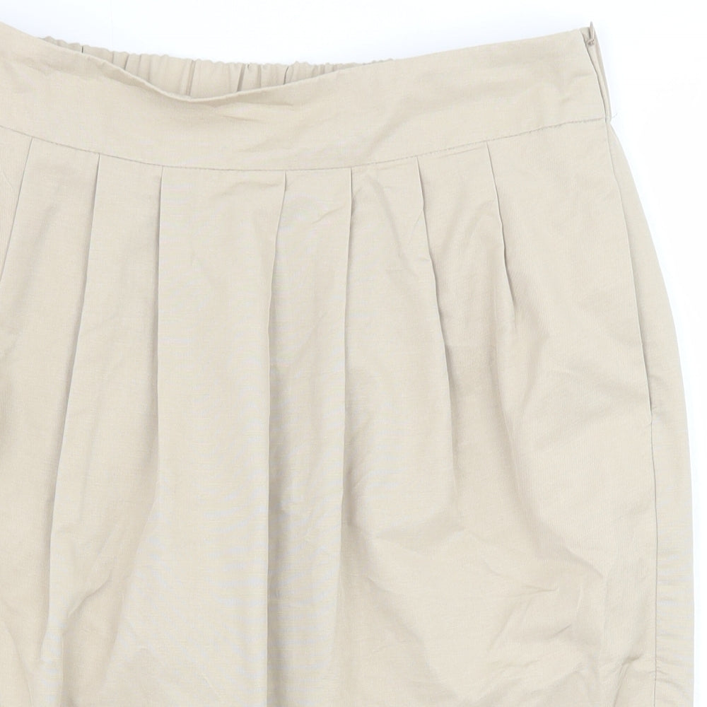 John Lewis Womens Beige Cotton Tulip Skirt Size 12 Zip