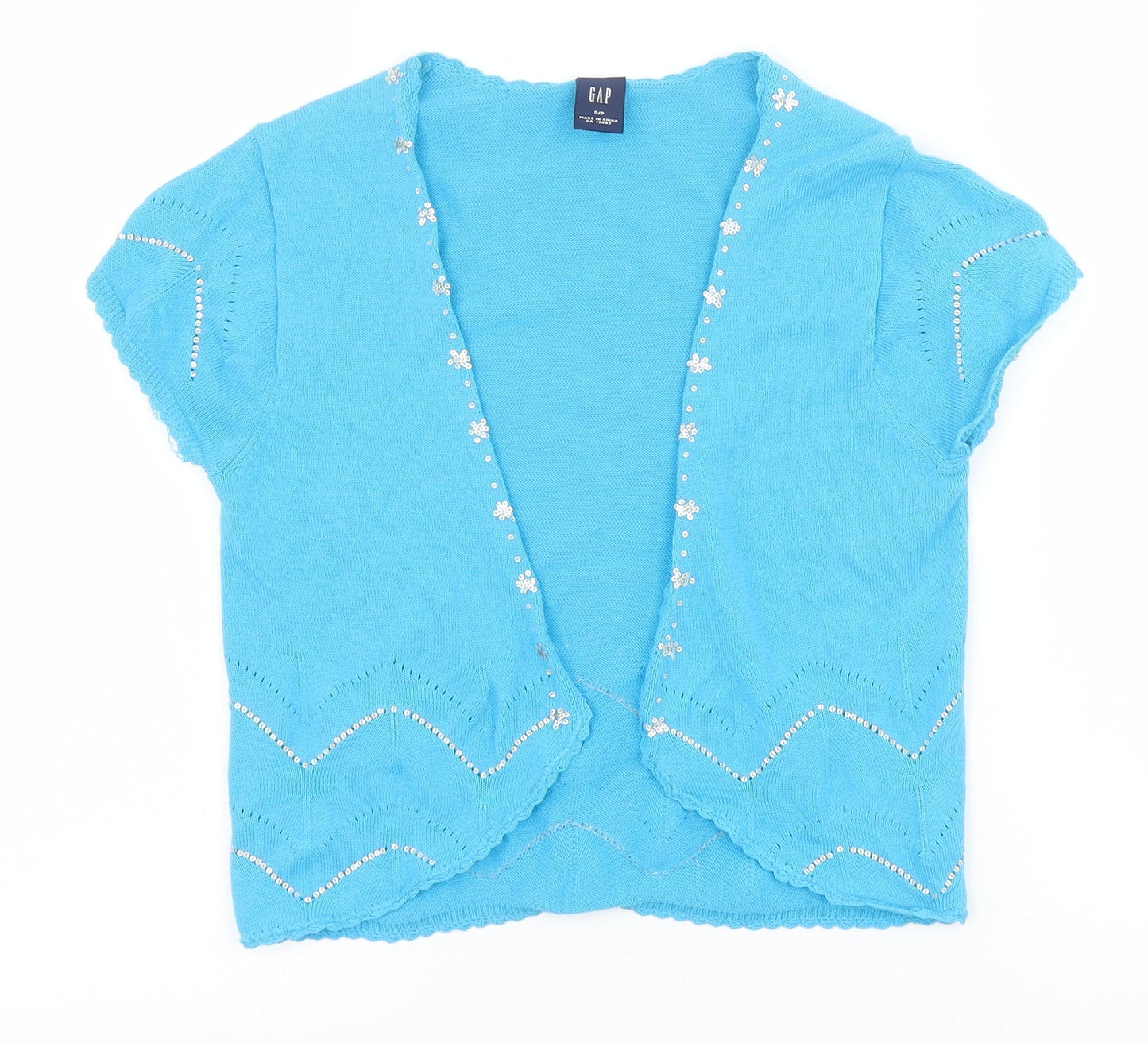 Gap Womens Blue V-Neck 100% Cotton Cardigan Jumper Size S