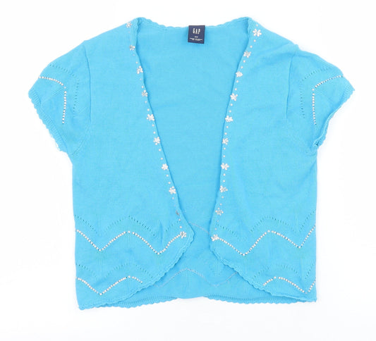 Gap Womens Blue V-Neck 100% Cotton Cardigan Jumper Size S