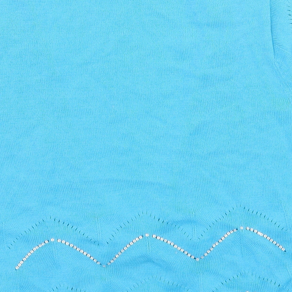 Gap Womens Blue V-Neck 100% Cotton Cardigan Jumper Size S