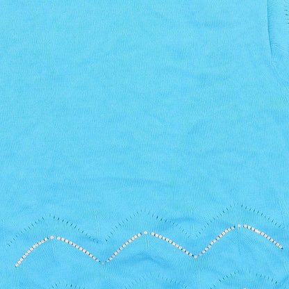 Gap Womens Blue V-Neck 100% Cotton Cardigan Jumper Size S