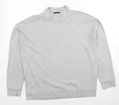 b.young Womens Grey High Neck Polyester Henley Jumper Size L Pullover