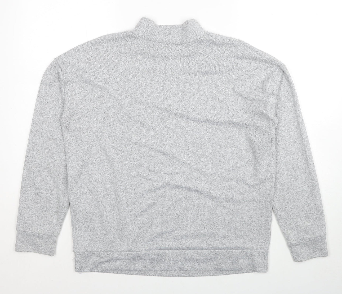 b.young Womens Grey High Neck Polyester Henley Jumper Size L Pullover