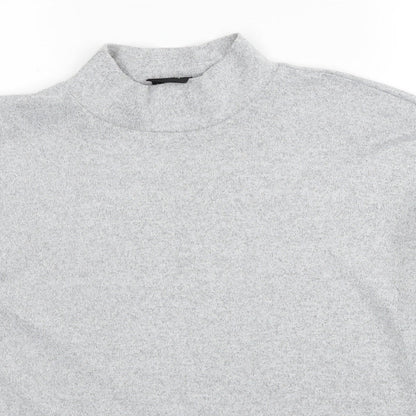 b.young Womens Grey High Neck Polyester Henley Jumper Size L Pullover