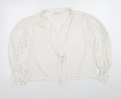 Womens UK Size M Mango White Basic Blouse