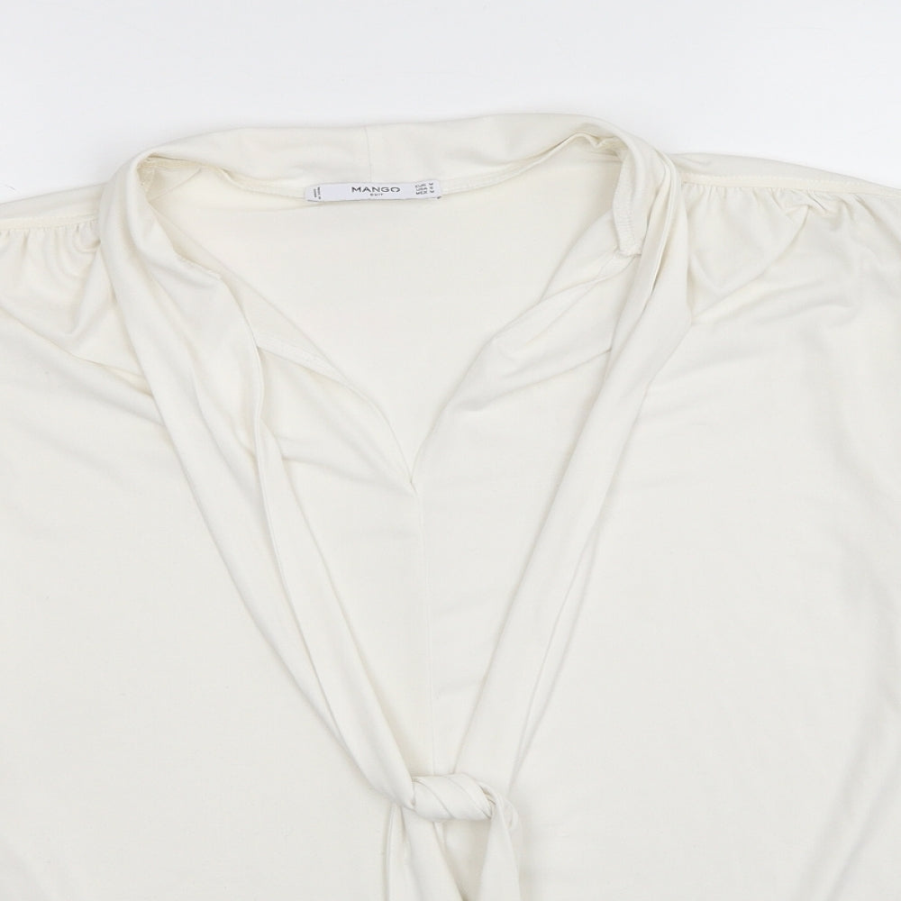 Womens UK Size M Mango White Basic Blouse