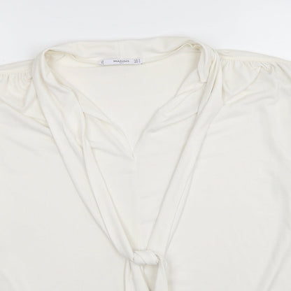 Womens UK Size M Mango White Basic Blouse