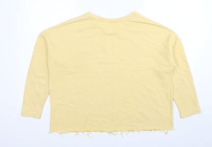 Womens UK Size S Pull&Bear Yellow Pullover Sweatshirt