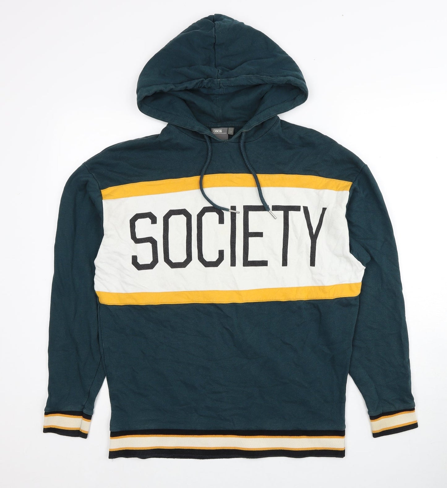 Mens UK Size XS ASOS Green Pullover Hoodie
