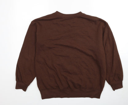 H&M Girls Brown Cotton Pullover Sweatshirt Size 10-11 Years Pullover - Mickey Mouse