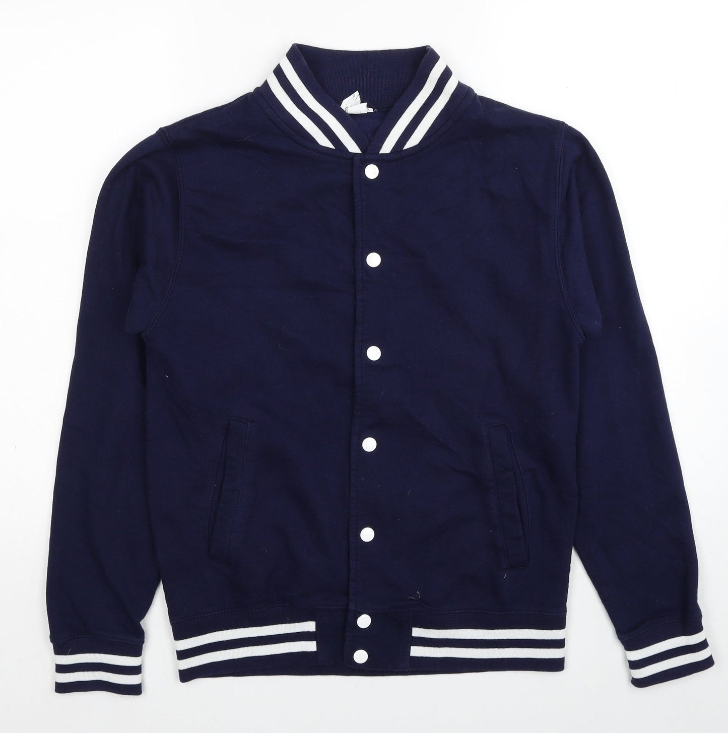 Awdis Mens Blue Varsity Jacket Jacket Size S Snap - Keep Calm