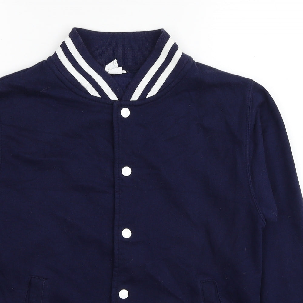 Awdis Mens Blue Varsity Jacket Jacket Size S Snap - Keep Calm