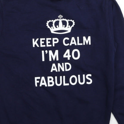 Awdis Mens Blue Varsity Jacket Jacket Size S Snap - Keep Calm