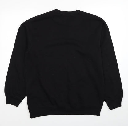 GU Womens Black Cotton Pullover Sweatshirt Size L Pullover