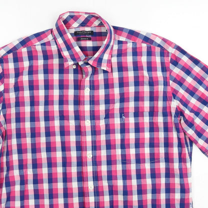 TAILORBYRD Mens Multicoloured Check Cotton Button-Up Size M Collared Button
