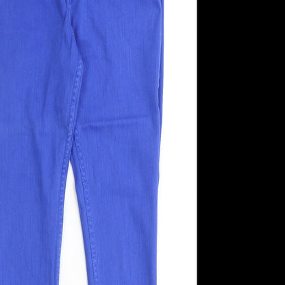 Topshop Womens Blue Cotton Skinny Jeans Size 32 in Regular Zip