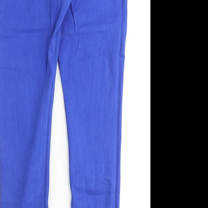 Topshop Womens Blue Cotton Skinny Jeans Size 32 in Regular Zip