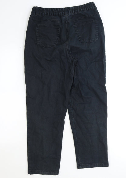 Classics Womens Black Cotton Straight Jeans Size 30 in Regular Zip