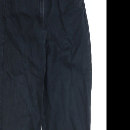 Classics Womens Black Cotton Straight Jeans Size 30 in Regular Zip