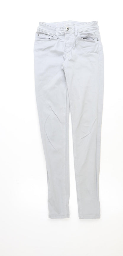 Womens UK Size 25 in Preworn Regular Fit Skinny Grey Jeans
