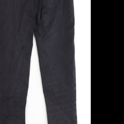 Monki Womens Black Cotton Straight Jeans Size 29 in Extra-Slim Zip