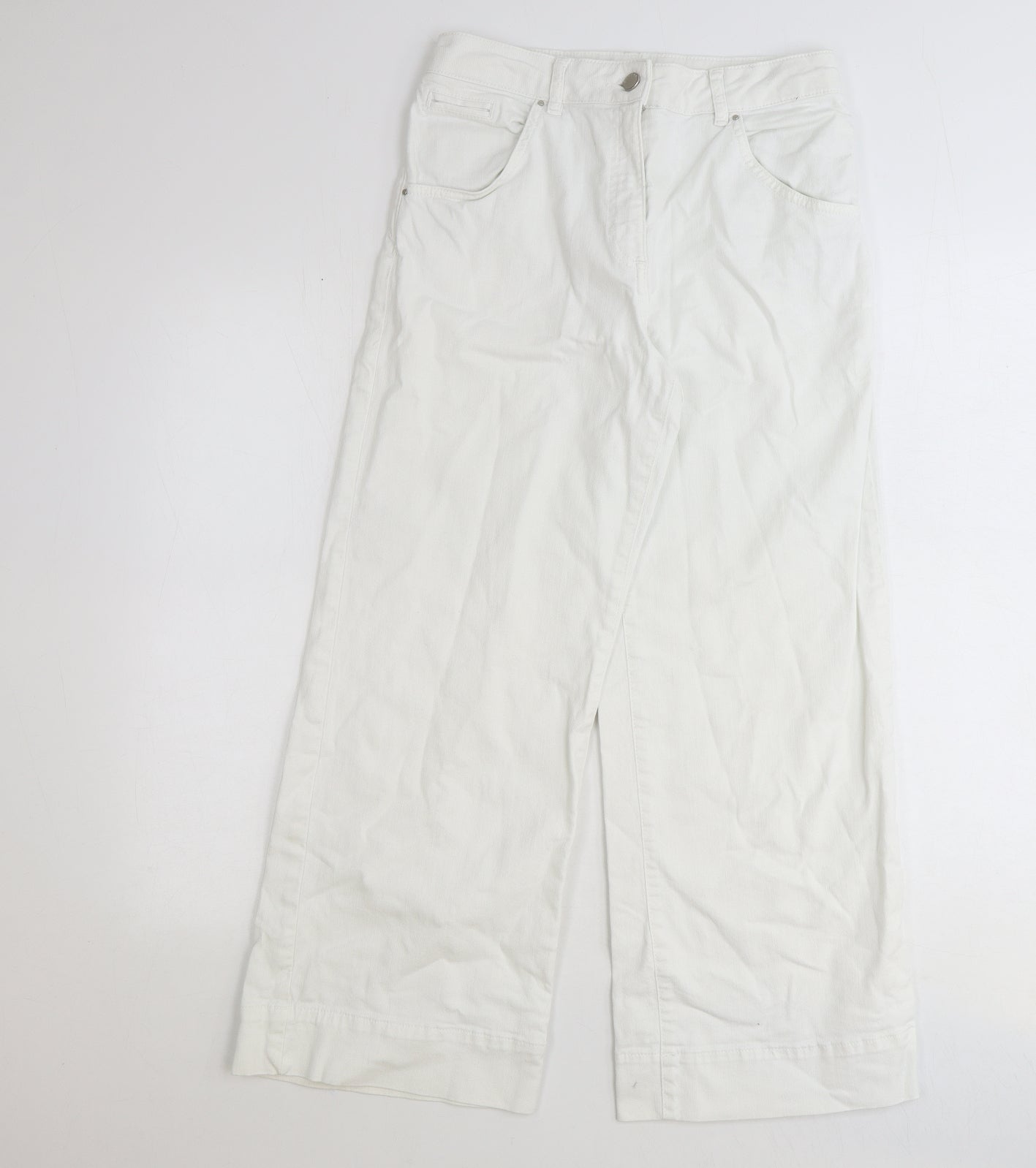 Hoxton Womens White Cotton Straight Jeans Size 28 in Regular Zip