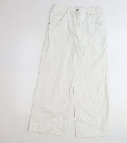 Hoxton Womens White Cotton Straight Jeans Size 28 in Regular Zip