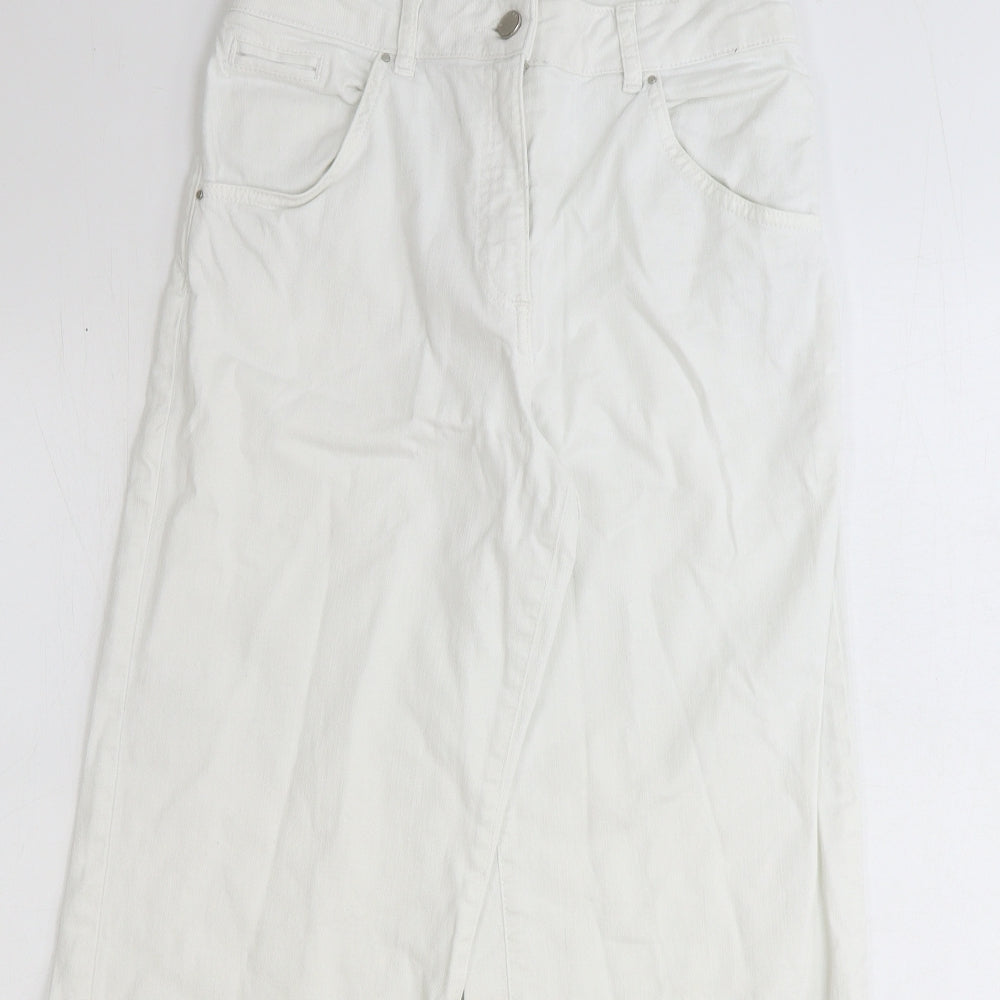 Hoxton Womens White Cotton Straight Jeans Size 28 in Regular Zip