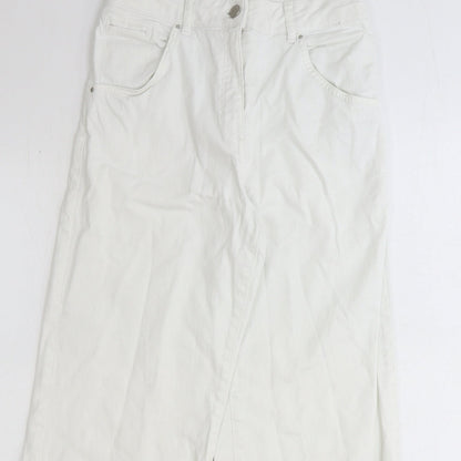 Hoxton Womens White Cotton Straight Jeans Size 28 in Regular Zip
