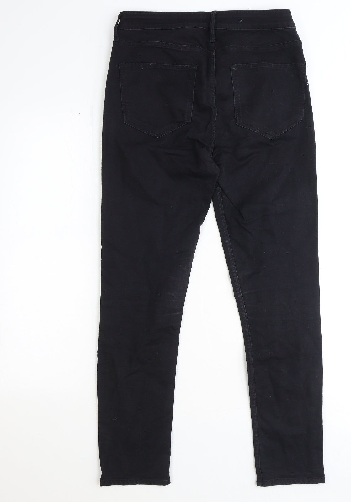 Womens UK Size 30 in Denim Relaxed Fit Straight Black Jeans