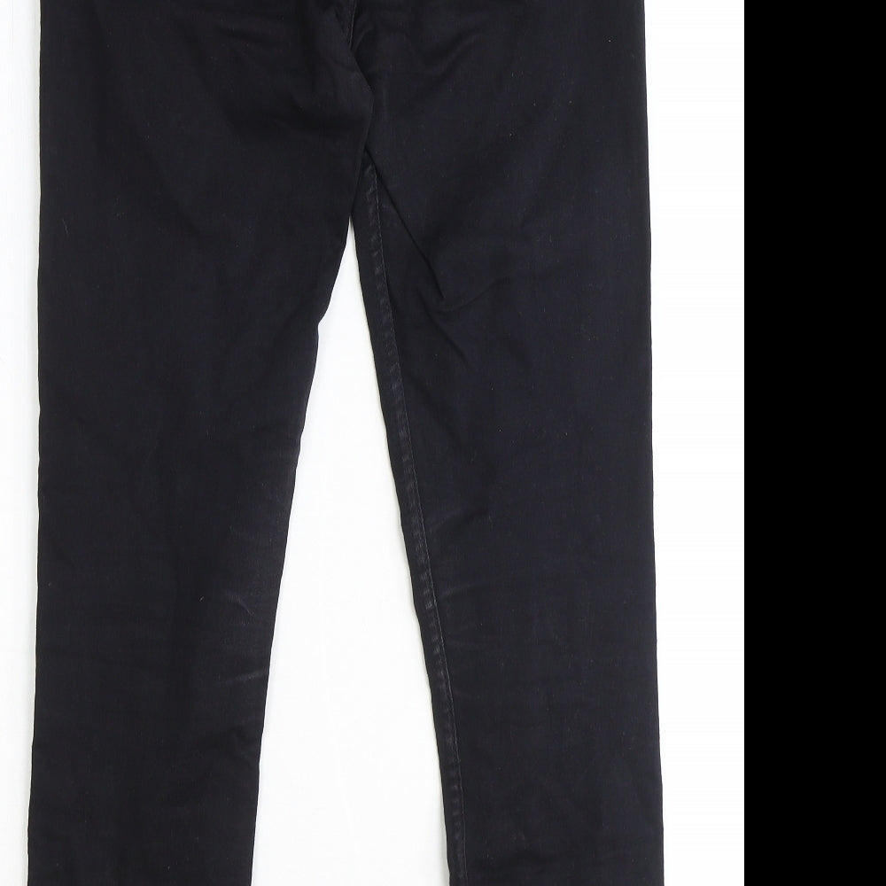 Womens UK Size 30 in Denim Relaxed Fit Straight Black Jeans