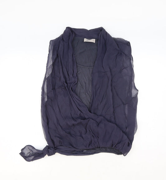 Womens UK Size S Label Lab Blue Basic Blouse
